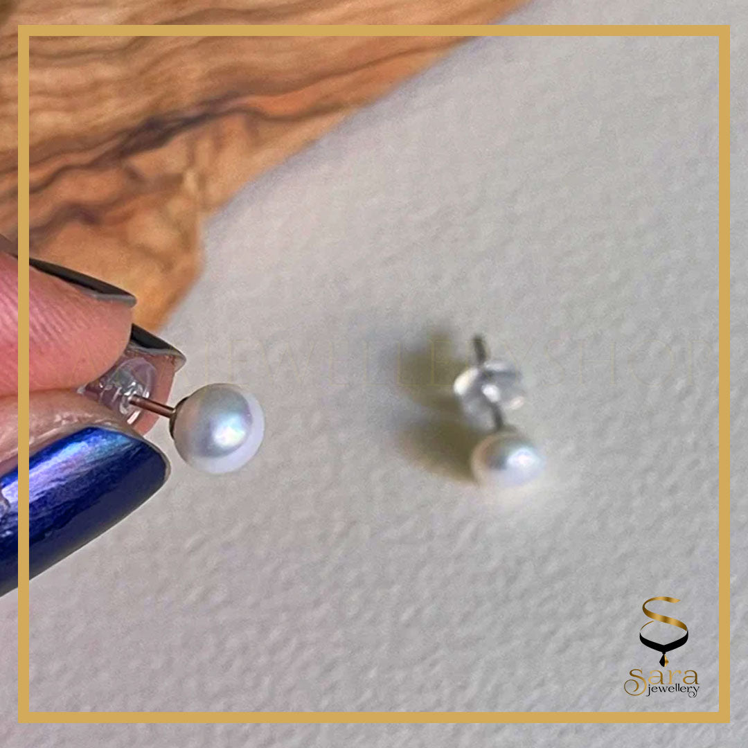 Pearl Stud Earrings With  Pearl Stud Earrings | Silver 925 sjewellery|sara jewellery shop toronto