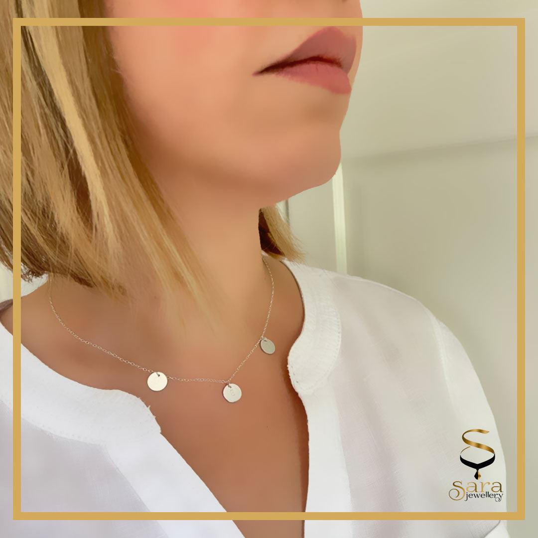 Personalized Initial Name Necklace, Sterling silver Minimalist Dainty Customized Stamped Letter - sjewellery|sara jewellery shop toronto