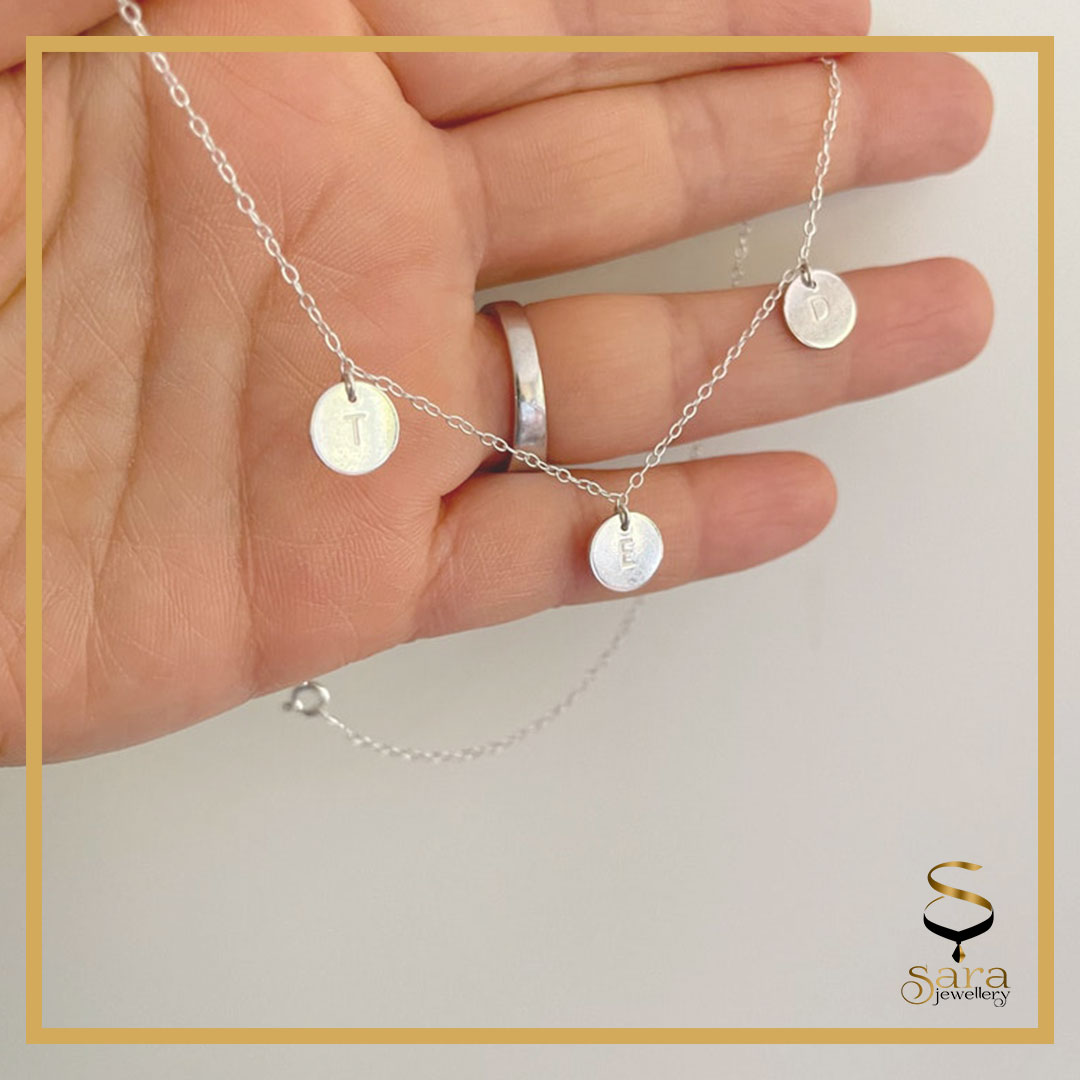 Personalized Initial Name Necklace, Sterling silver Minimalist Dainty Customized Stamped Letter sjewellery|sara jewellery shop toronto