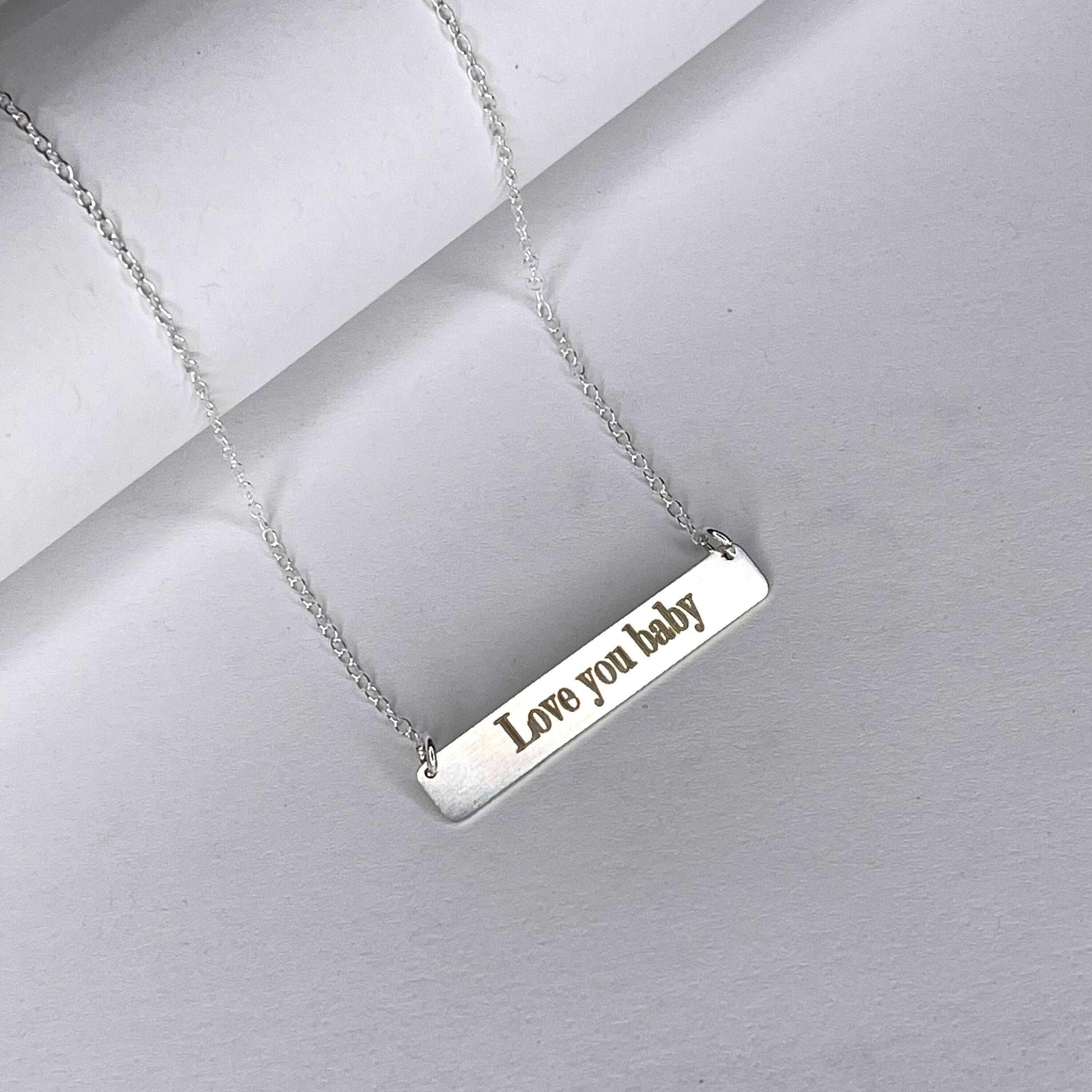 Personalized bar necklace, sterling silver necklace, sterling silver bar necklace, engraved necklace sjewellery|sara jewellery shop toronto