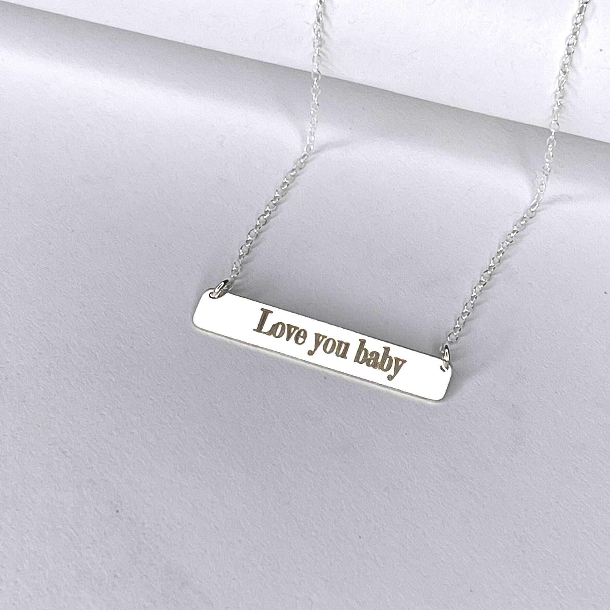 Personalized bar necklace, sterling silver necklace, sterling silver bar necklace, engraved necklace sjewellery|sara jewellery shop toronto