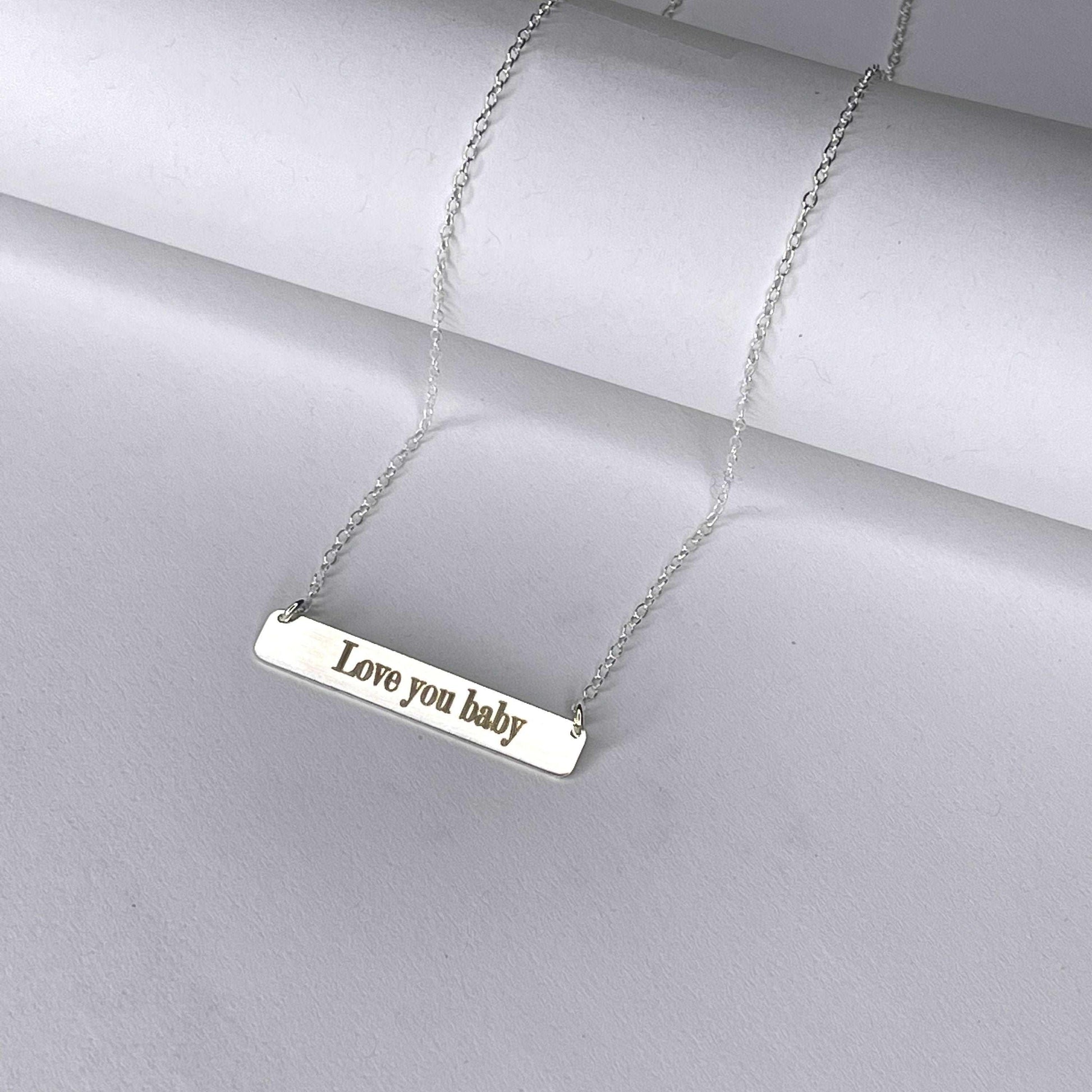 Personalized bar necklace, sterling silver necklace, sterling silver bar necklace, engraved necklace sjewellery|sara jewellery shop toronto