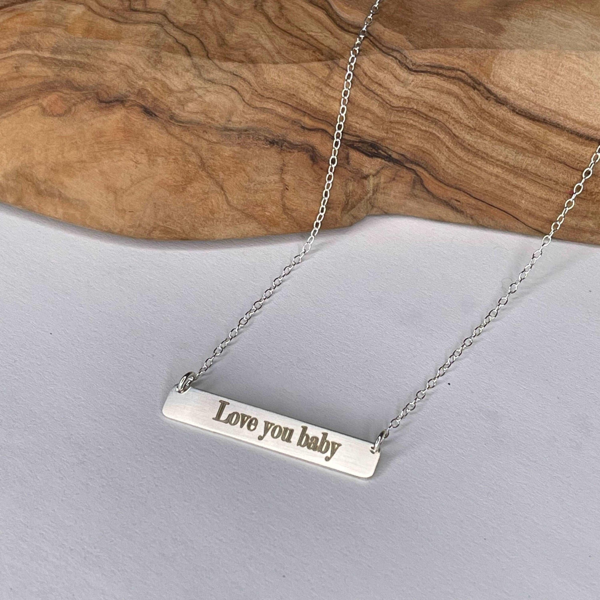 Personalized bar necklace, sterling silver necklace, sterling silver bar necklace, engraved necklace sjewellery|sara jewellery shop toronto