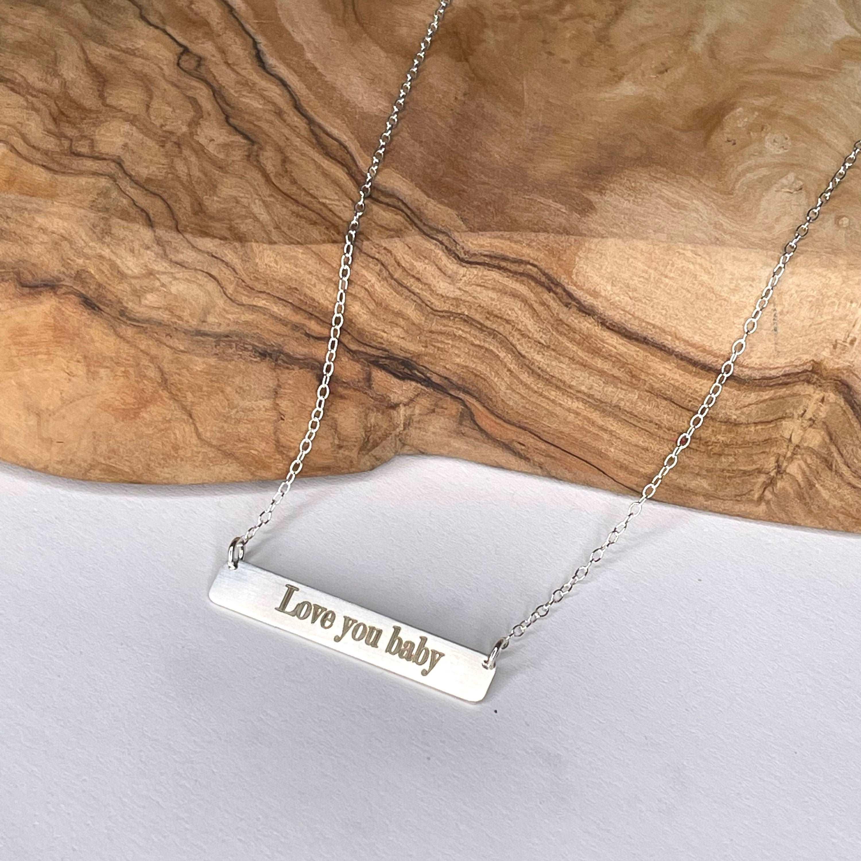 Personalised bar deals necklace sterling silver