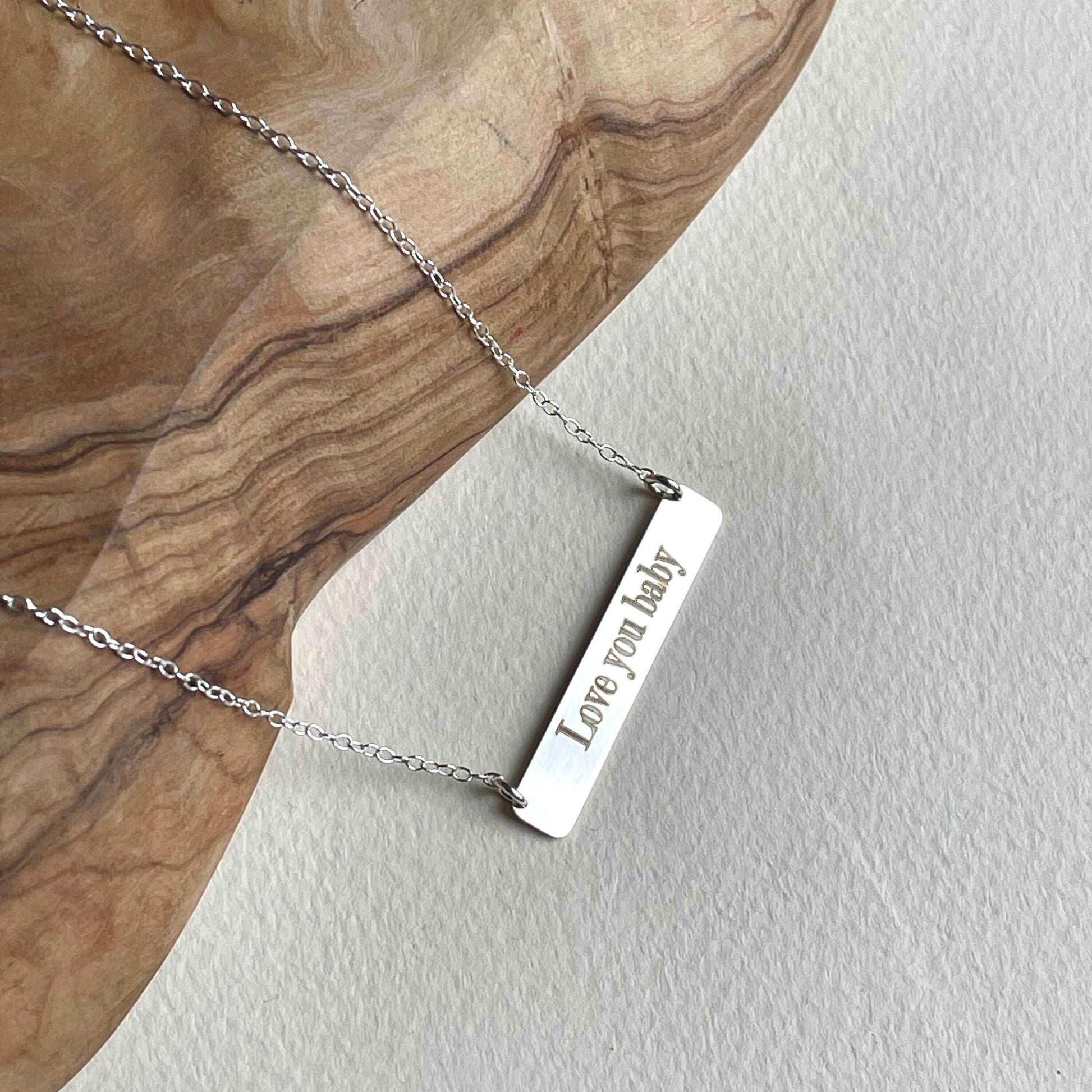 Personalized bar necklace, sterling silver necklace, sterling silver bar necklace, engraved necklace sjewellery|sara jewellery shop toronto