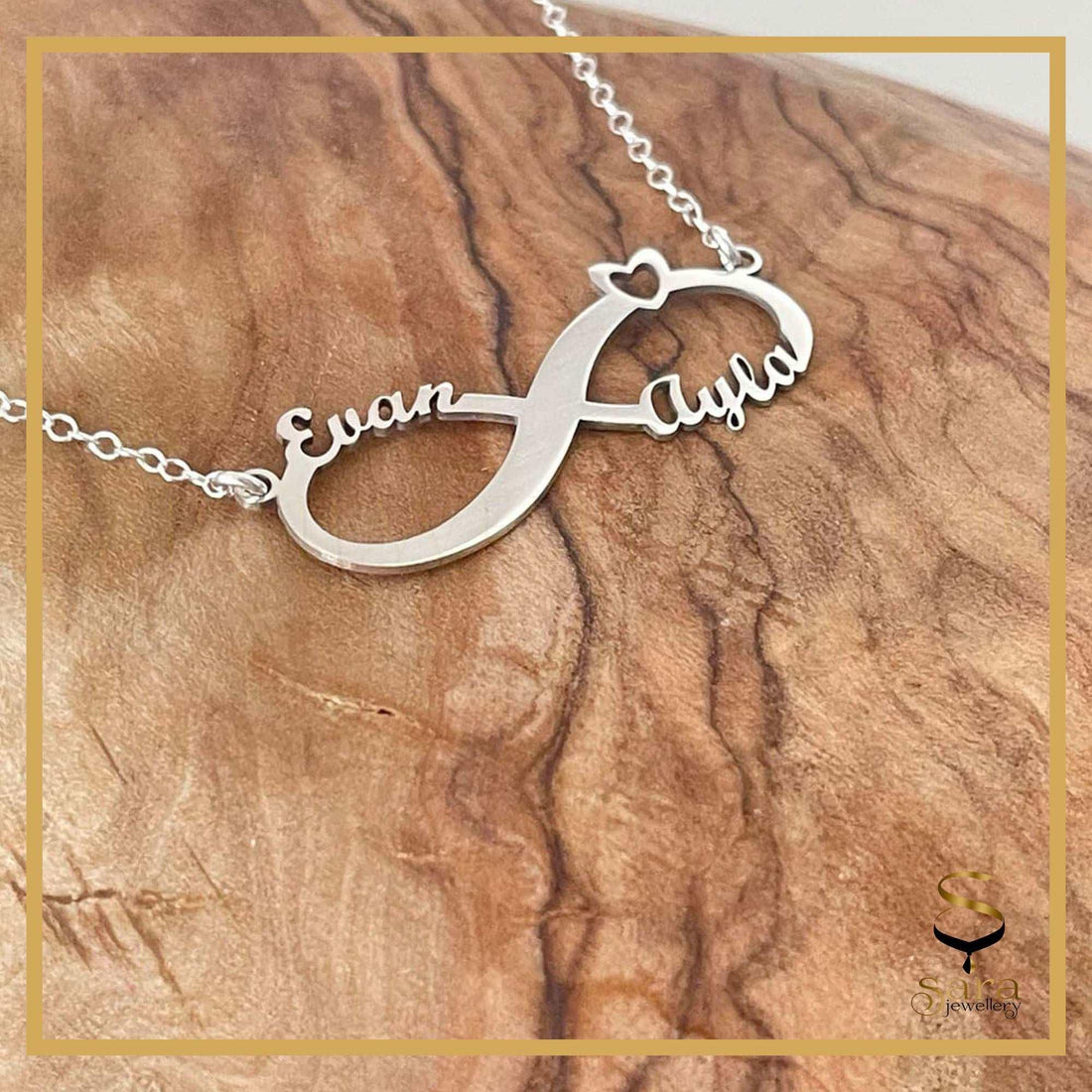 Personalized infinity necklace with name| Custom Made with Any Two Names| infinity pendant with 925 silver chain. - sjewellery|sara jewellery shop toronto