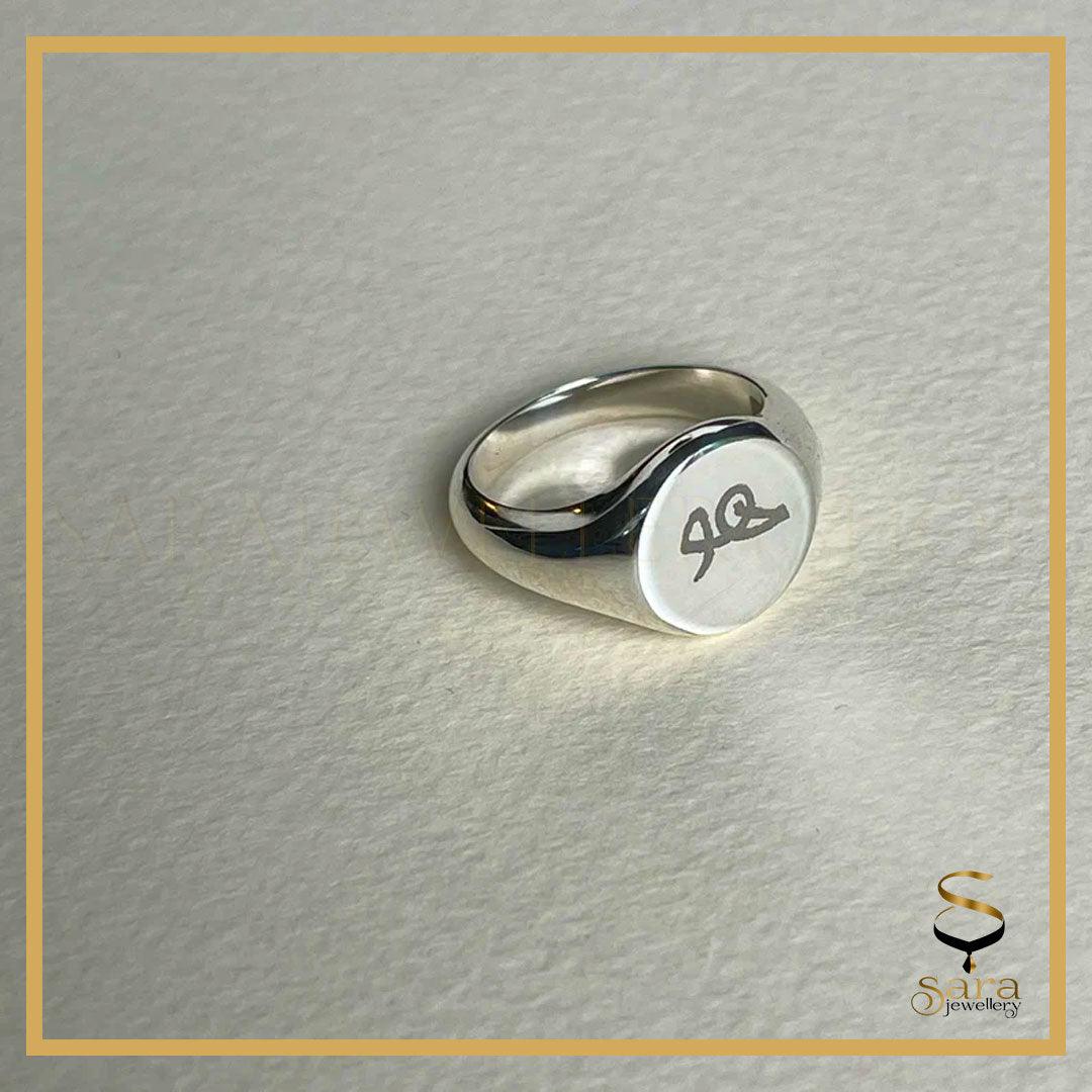 Personalized initial ring| Sterling silver signet ring|  letter ring sjewellery|sara jewellery shop toronto