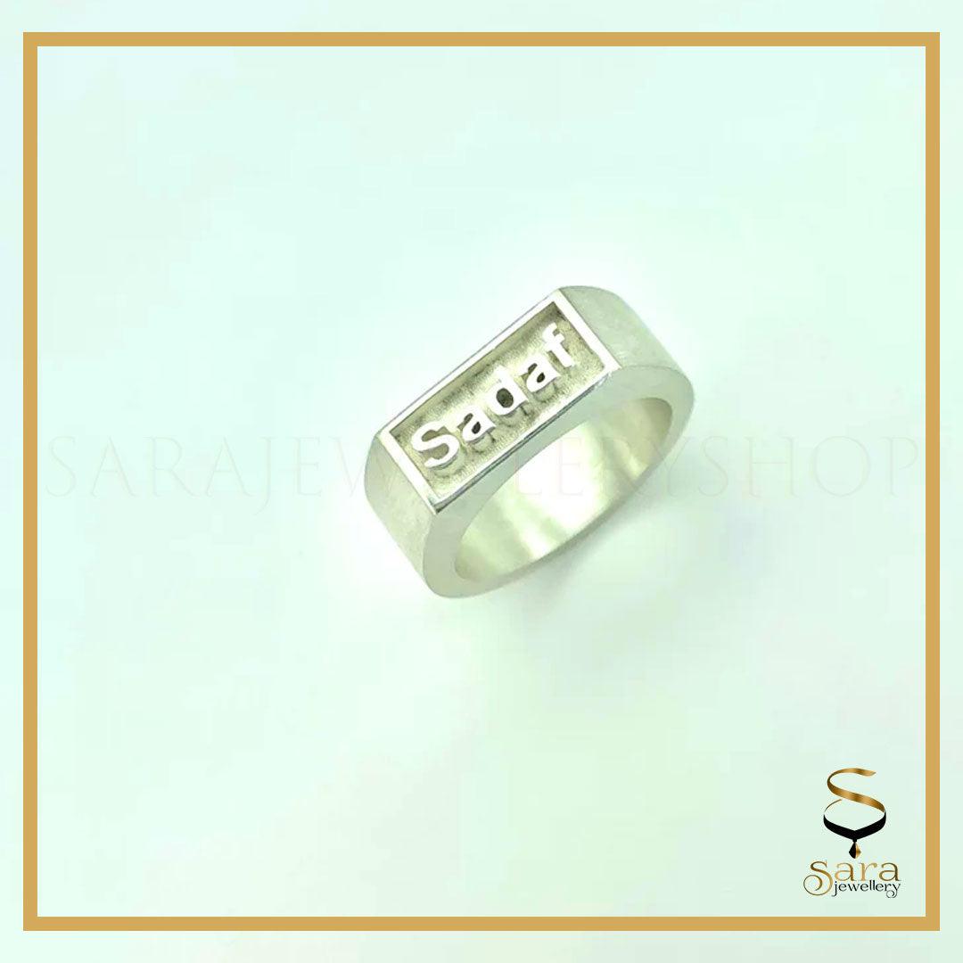 Personalized signet ring| Personalized signet ring in sterling silver| Signet ring - sjewellery|sara jewellery shop toronto