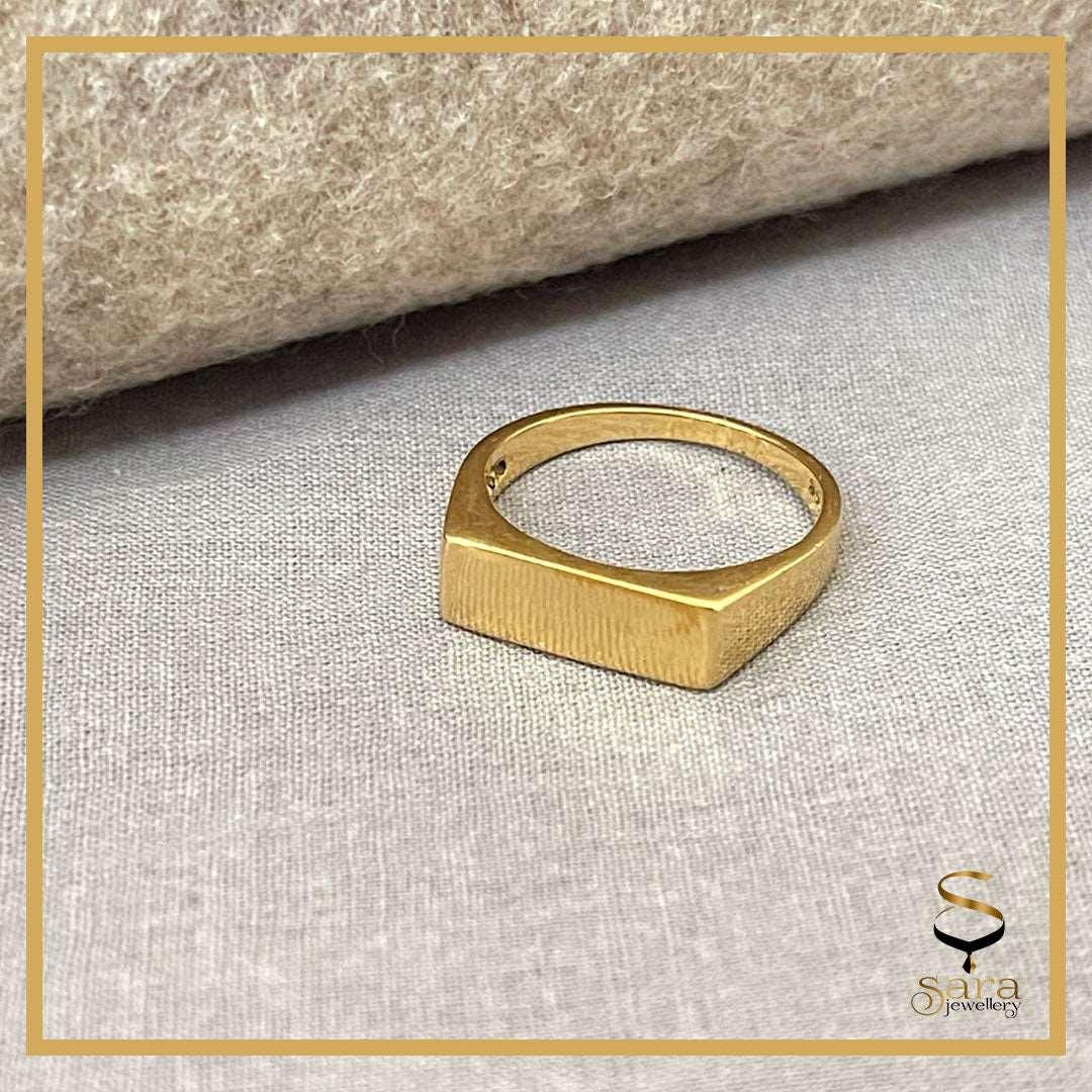 Rectangle gold rings for men and women| Sterling silver rings| Everyday ring - sjewellery|sara jewellery shop toronto