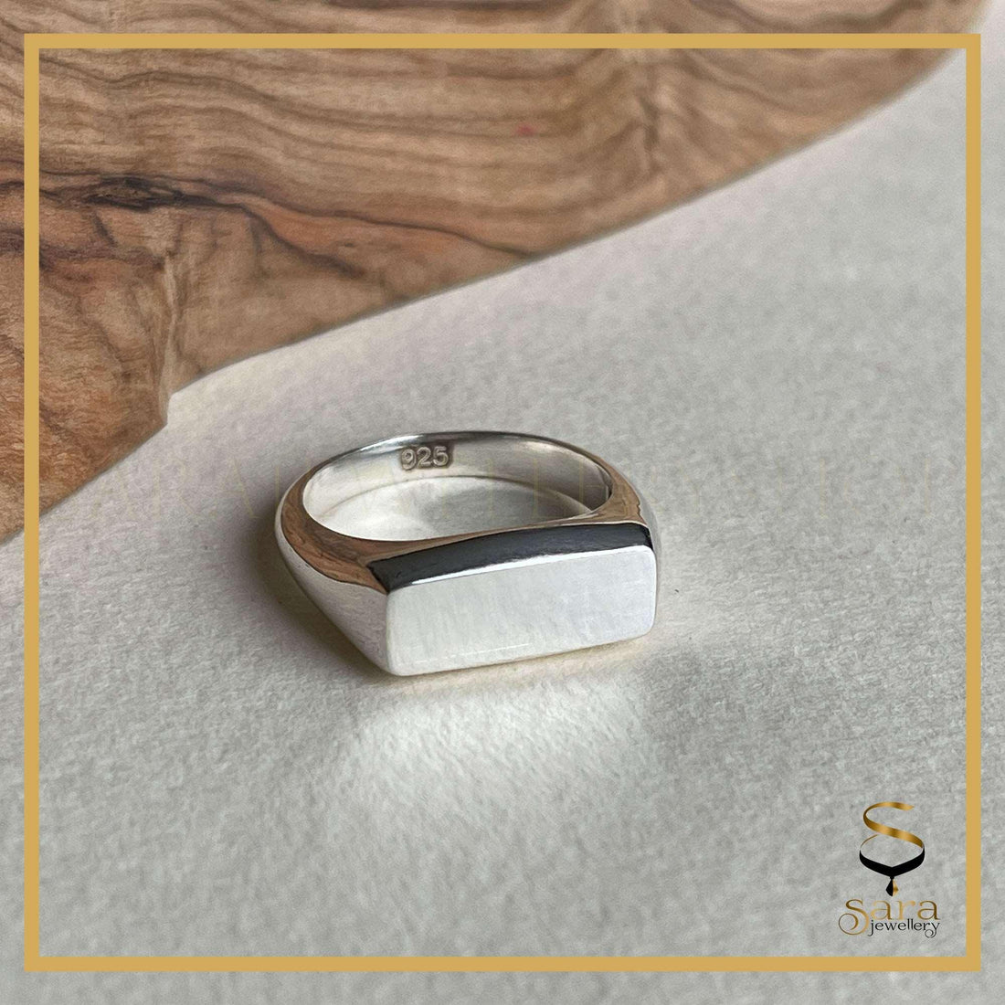 Signet ring| Sterling silver signet rings, Silver Rectangular signet rings for men and women - sjewellery|sara jewellery shop toronto