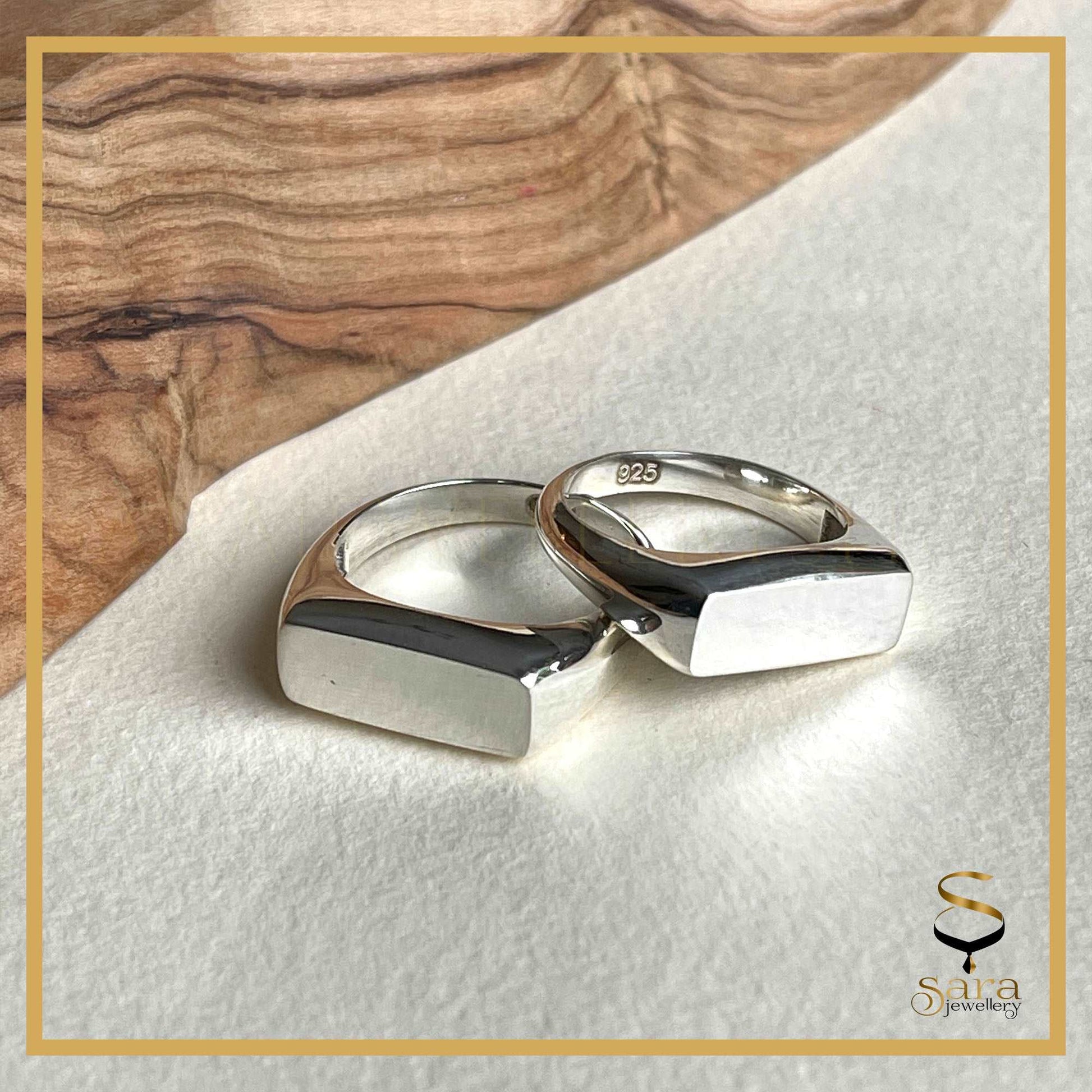 Signet ring| Sterling silver signet rings, Silver Rectangular signet rings for men and women sjewellery|sara jewellery shop toronto