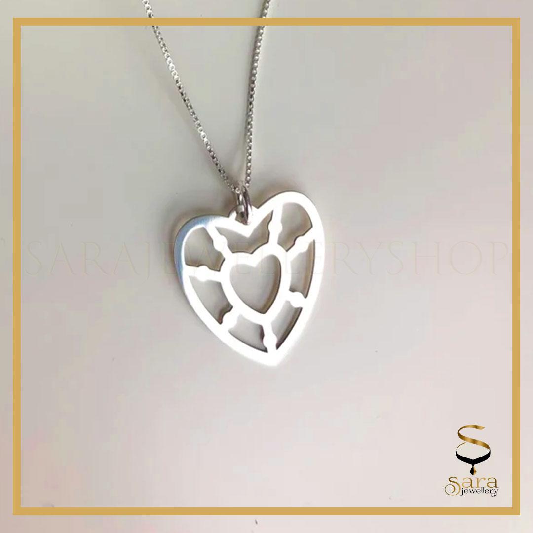 Silver Heart Pendant shaped pendant with silver chain - sjewellery|sara jewellery shop toronto