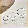 Silver Hoop Earrings Sizes: 15mm, 20mm, 25mm, %100 made of 925 Sterling Silver sjewellery|sara jewellery shop toronto