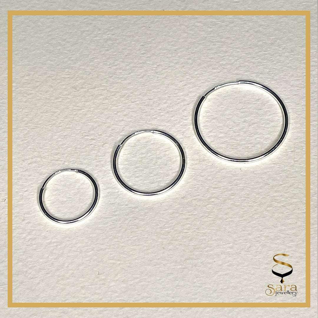 Silver Hoop Earrings Sizes: 15mm, 20mm, 25mm, %100 made of 925 Sterling Silver - sjewellery|sara jewellery shop toronto