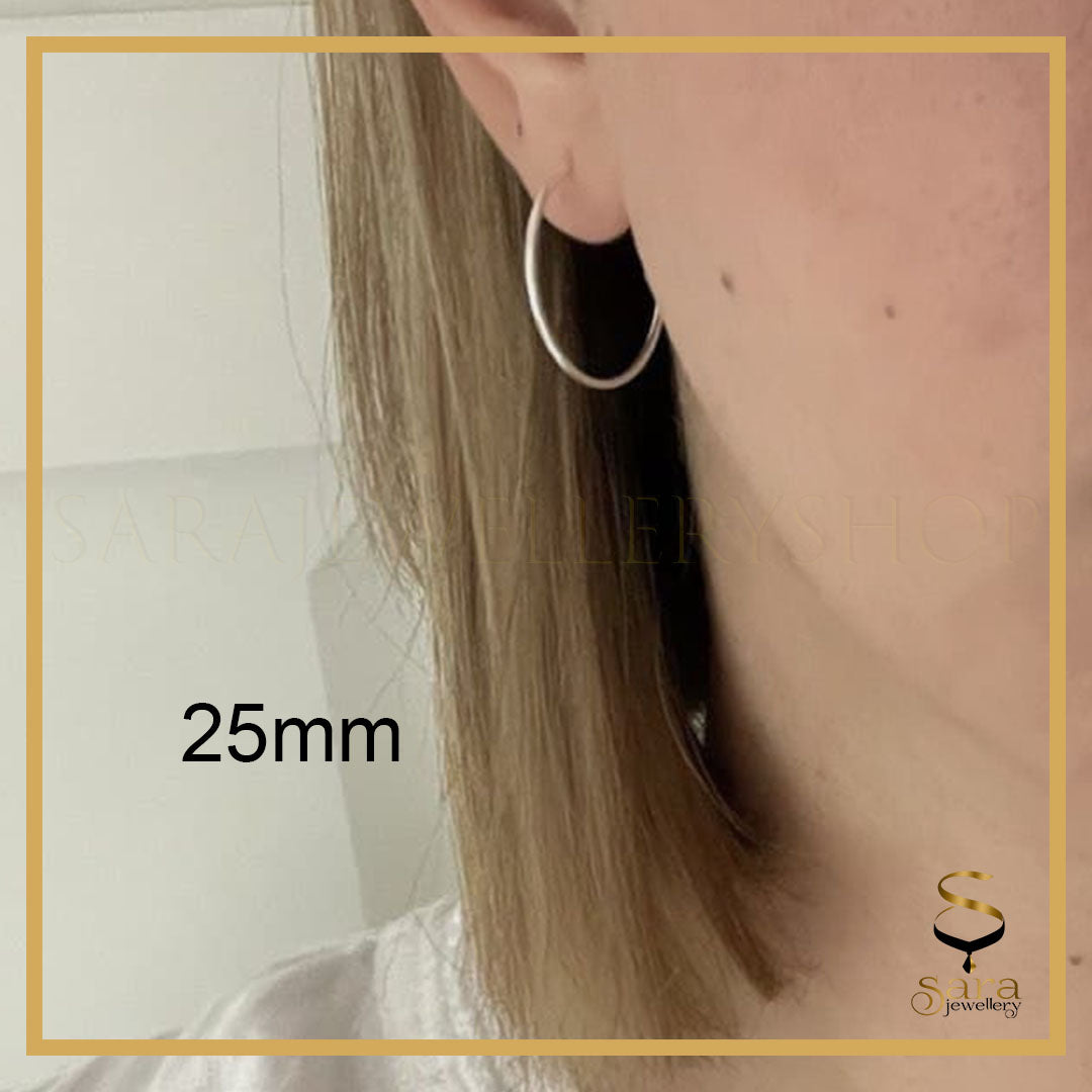 Silver Hoop Earrings Sizes: 15mm, 20mm, 25mm, %100 made of 925 Sterling Silver sjewellery|sara jewellery shop toronto