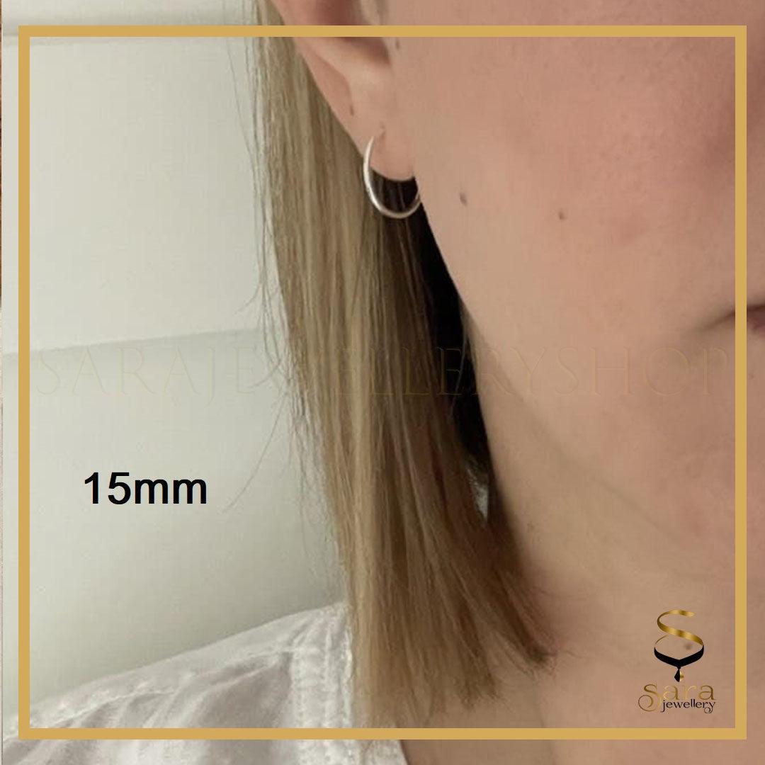 Silver Hoop Earrings Sizes: 15mm, 20mm, 25mm, %100 made of 925 Sterling Silver - sjewellery|sara jewellery shop toronto