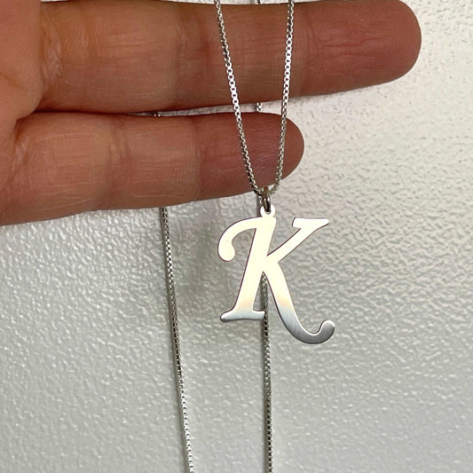 Silver Initial Necklace Canada, Sterling Silver Initial Necklace, K Pendant, Letter, K Necklace Letter sjewellery|sara jewellery shop toronto