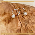 Silver pearl drop earring| Dangle & drop earring| Silver earring| Dainty sterling silver hoops with freshwater pearls sjewellery|sara jewellery shop toronto
