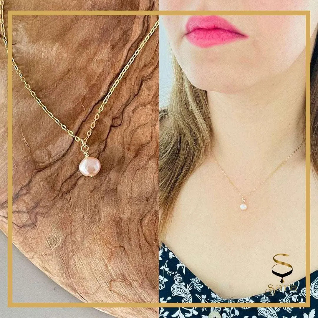 14K Gold Simple Pearl Necklace - Everyday Luxury - sjewellery|sara jewellery shop toronto