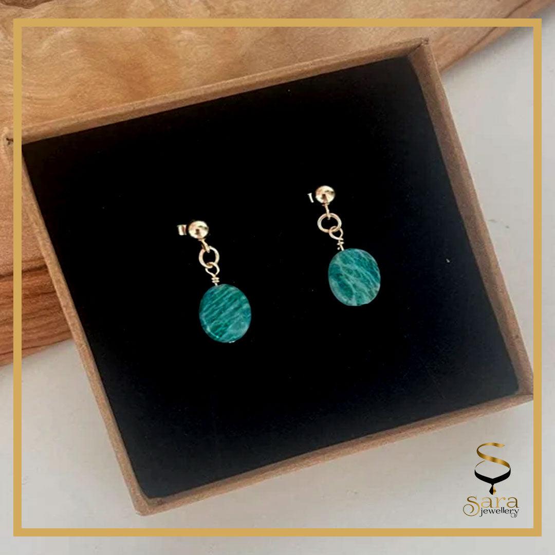 Small Gold Jade Earrings| Natural Green Jade Drop Earrings| Genuine Jade Earrings| Gift for her - sjewellery|sara jewellery shop toronto