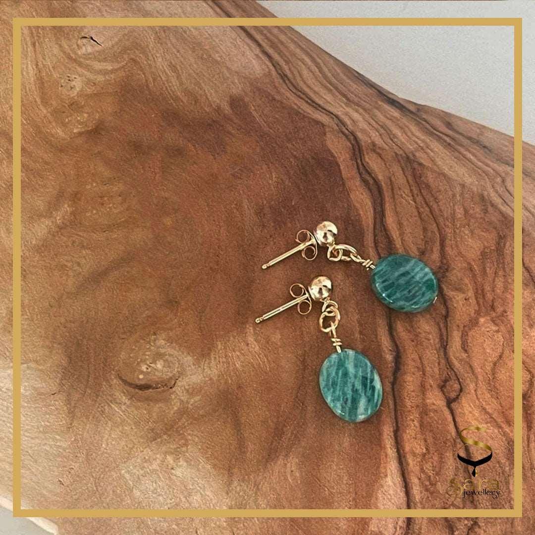 Small Gold Jade Earrings| Natural Green Jade Drop Earrings| Genuine Jade Earrings| Gift for her - sjewellery|sara jewellery shop toronto