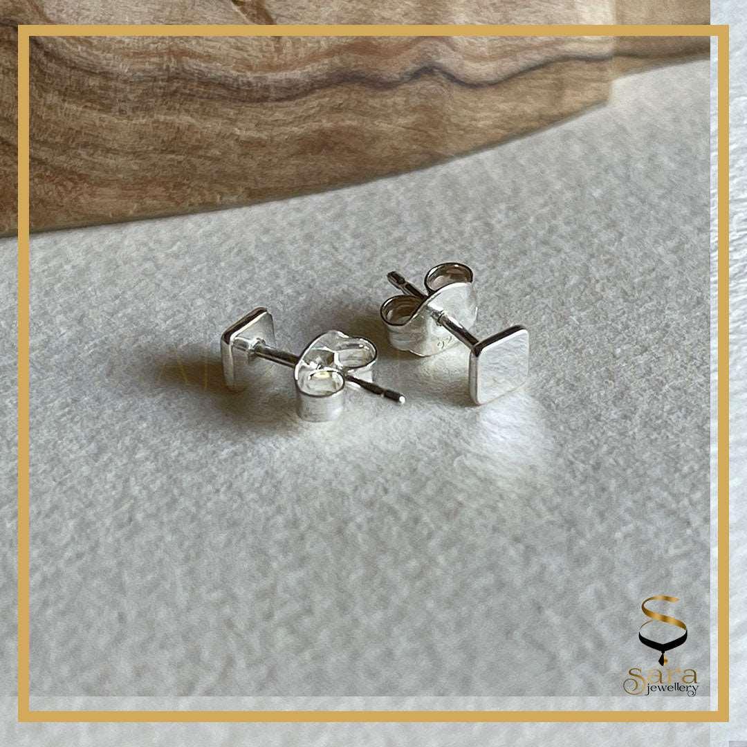 Square Sterling silver studs earrings| Modern Studs| Stud Earrings| Simple Studs| Small Earrings sjewellery|sara jewellery shop toronto