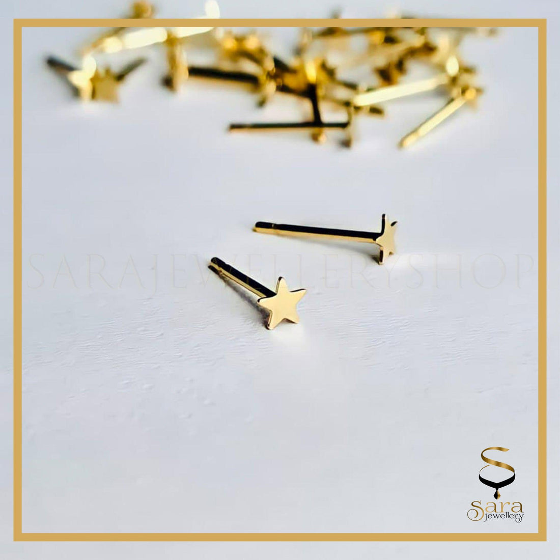 Star gold earrings | Dainty gold star stud| Star Stud Earrings - sjewellery|sara jewellery shop toronto