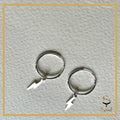 Sterling Silver Lightning Hoop Earrings| Lightning Earrings| Tiny Hoops in Sterling Silver| Minimalist Earrings sjewellery|sara jewellery shop toronto