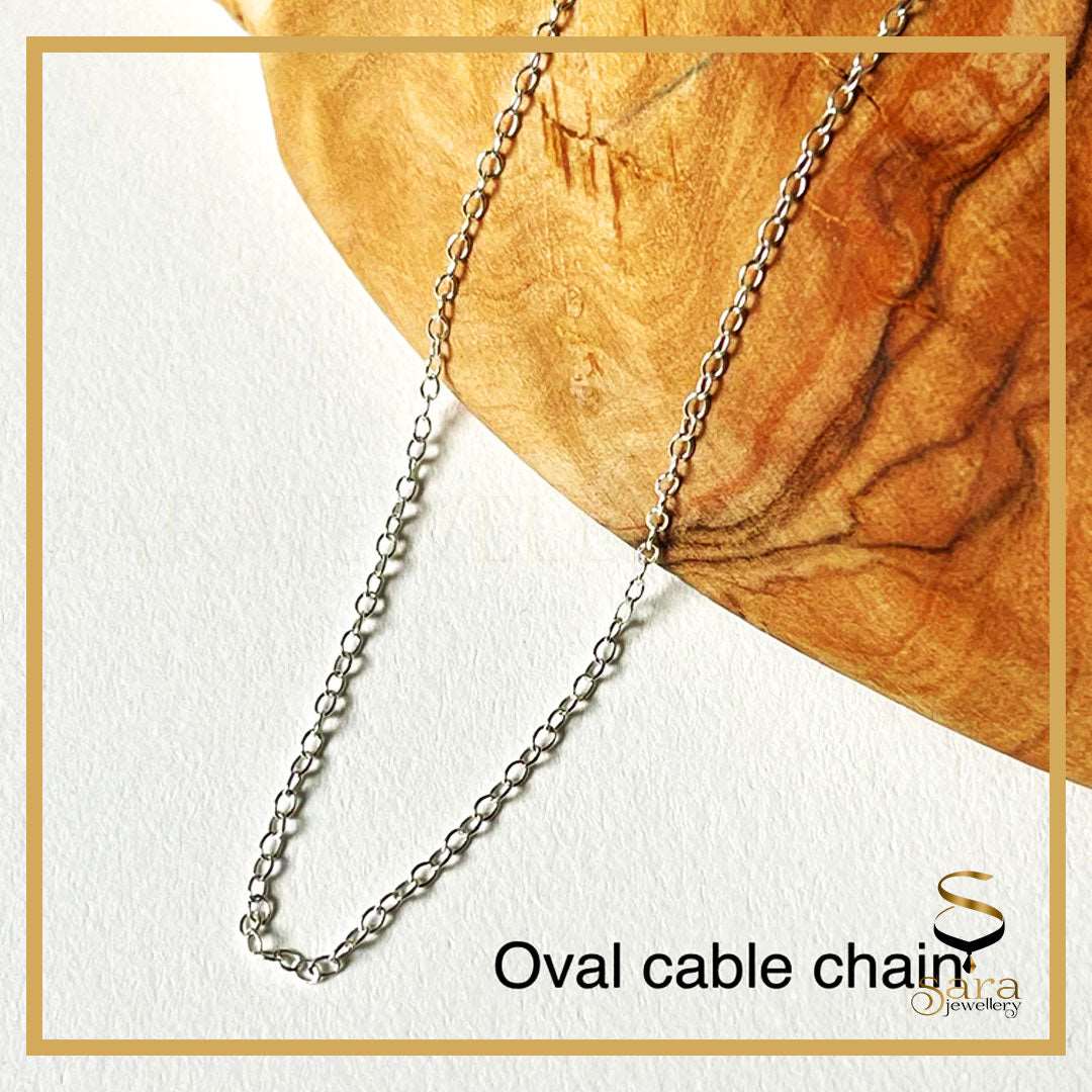 Sterling silver .925 chain in various styles including Curb Chain, Oval Cable Chain, Ball Chain, and Box Chain sjewellery|sara jewellery shop toronto
