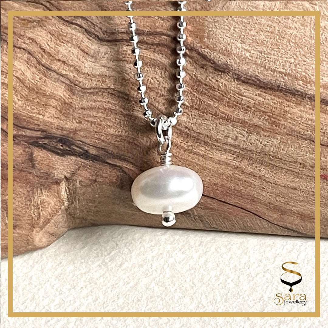Sterling silver chain with freshwater pearl necklace| Dainty Pearl Necklace for Women sjewellery|sara jewellery shop toronto