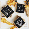 Sterling silver devil eye earrings with hooks|  Modern unique geometric sjewellery|sara jewellery shop toronto