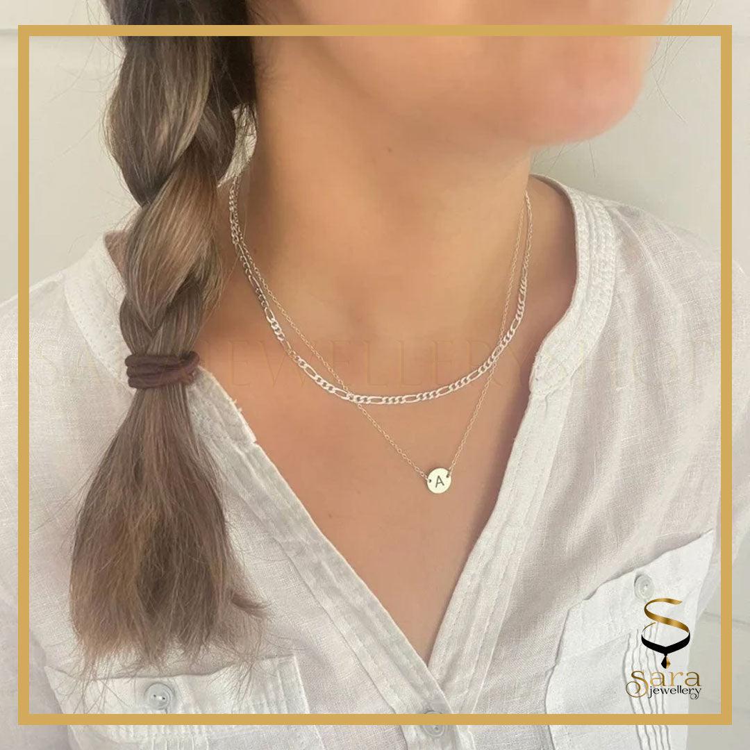 Sterling silver initial disc necklace| Personalized jewelry|  sterling silver initial necklace| initial disc| disk necklace sjewellery|sara jewellery shop toronto