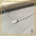 Sterling silver initial disc necklace| Personalized jewelry|  sterling silver initial necklace| initial disc| disk necklace sjewellery|sara jewellery shop toronto