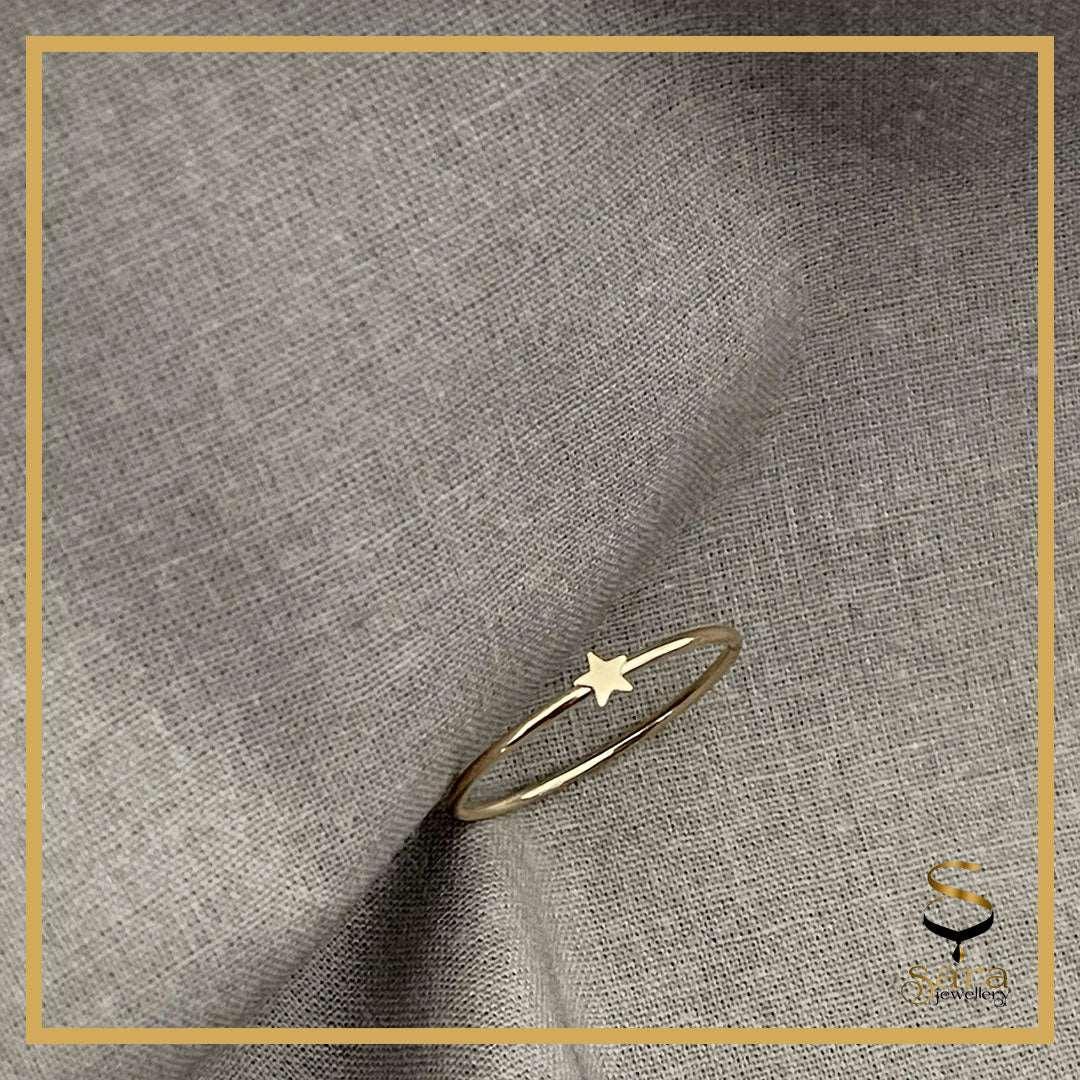 Super Thin Gold handmade star Ring| Gold star Ring| Dainty Gold Filled Ring - Sara jewellery shop