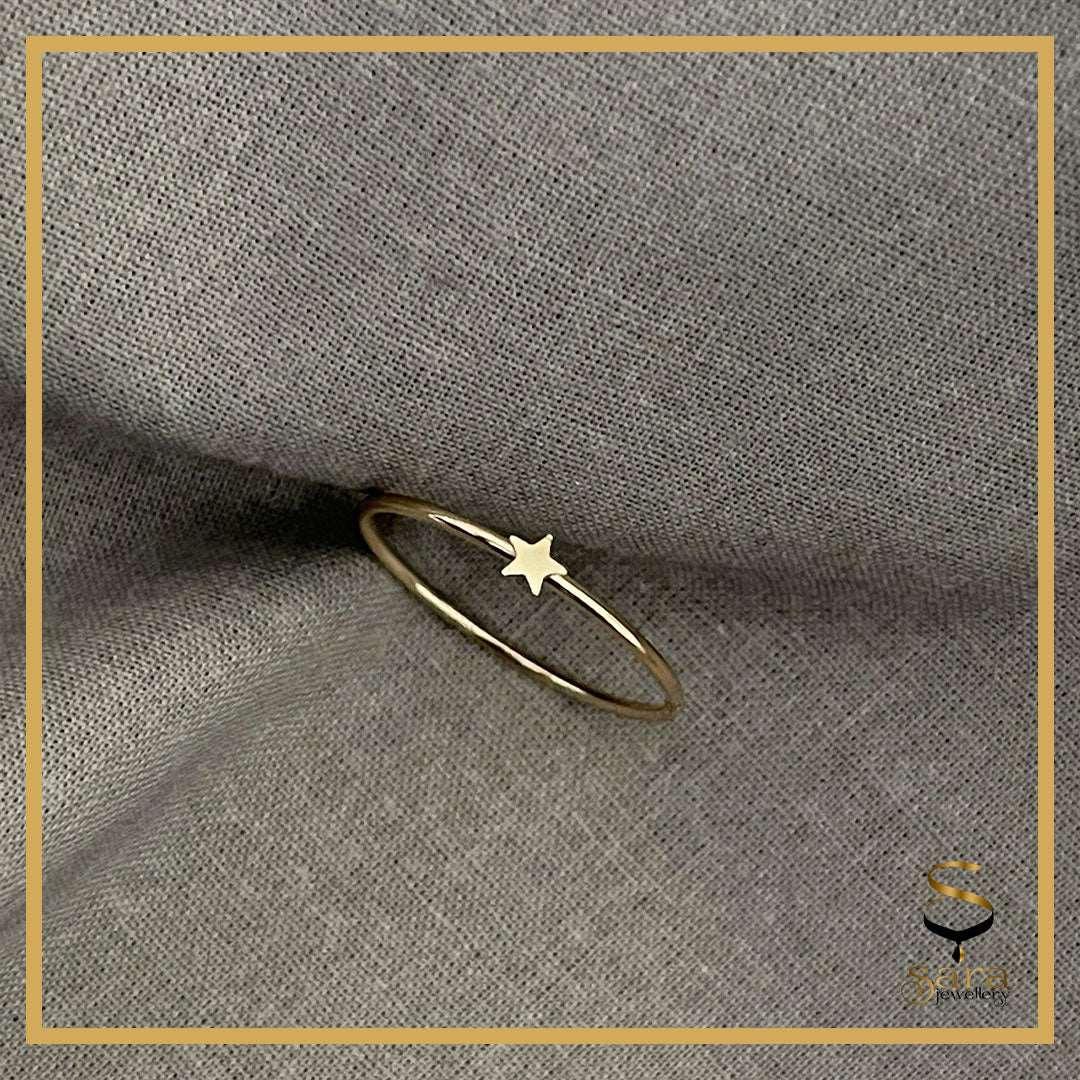 Super Thin Gold handmade star Ring| Gold star Ring| Dainty Gold Filled Ring - Sara jewellery shop