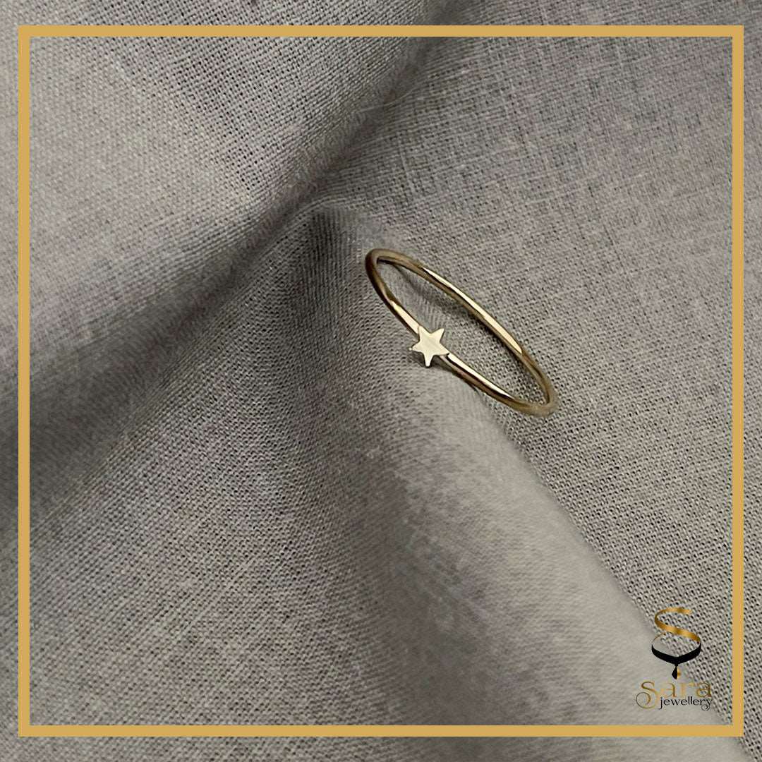 Super Thin Gold handmade star Ring| Gold star Ring| Dainty Gold Filled Ring sjewellery|sara jewellery shop toronto