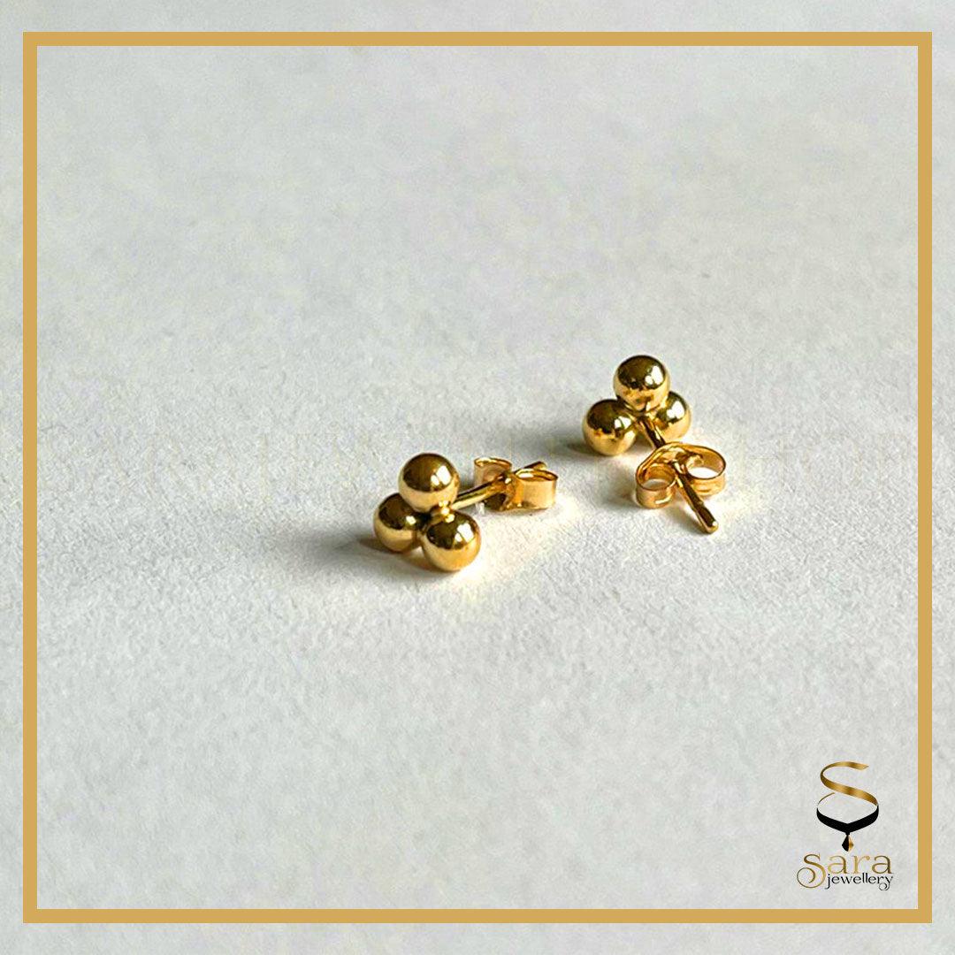 Three Ball Stud| Spheres cluster studs| 14k gold-filled Triple gold ball| Gold filled stud earrings sjewellery|sara jewellery shop toronto