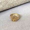 Tree of life ring in gold, 18 k gold plated ring, Tree of life ring for women and men, Engraved Ring sjewellery|sara jewellery shop toronto