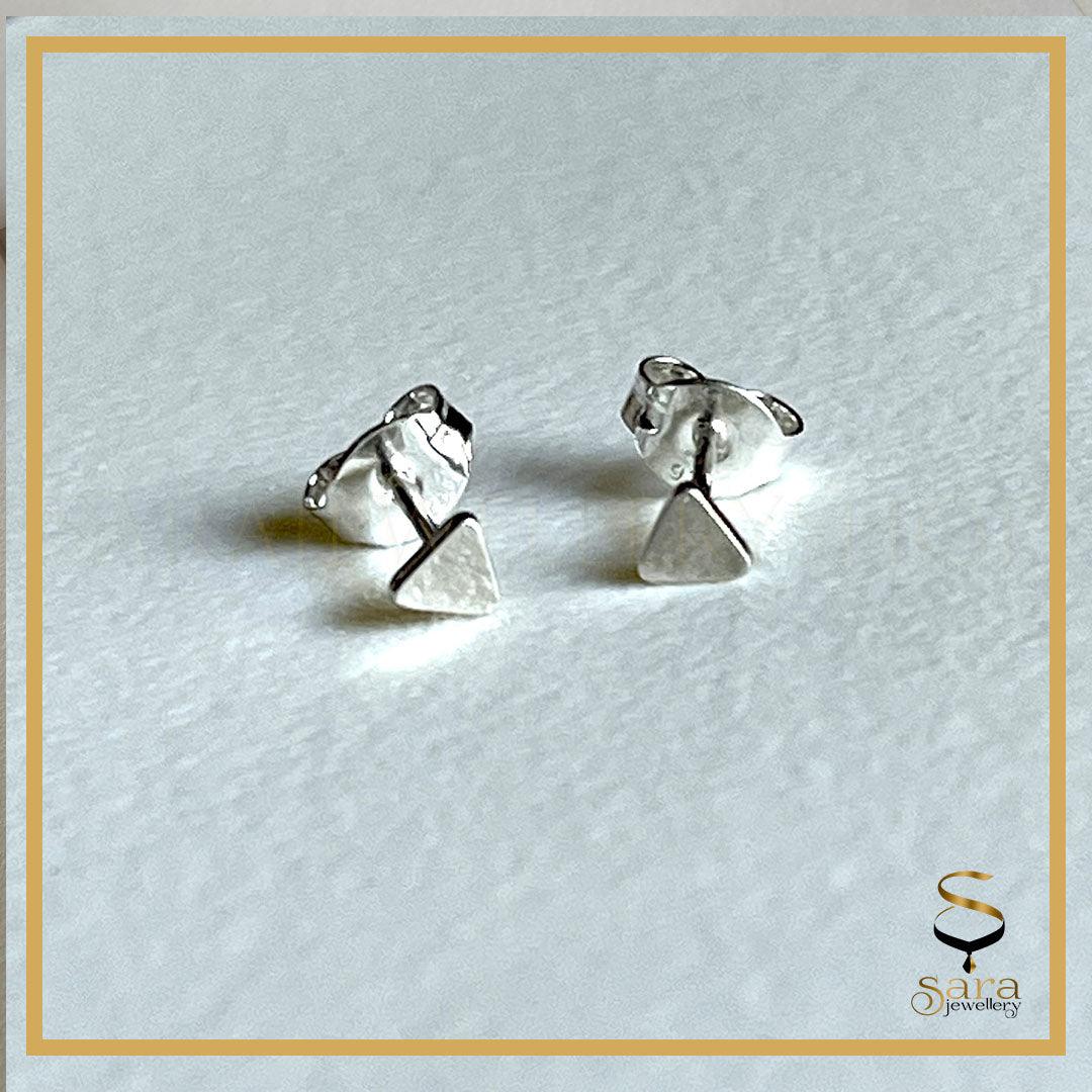 Triangle sterling silver stud earrings| Modern Studs| Stud Earrings| Simple Studs| Small Earrings| Gift Set - sjewellery|sara jewellery shop toronto