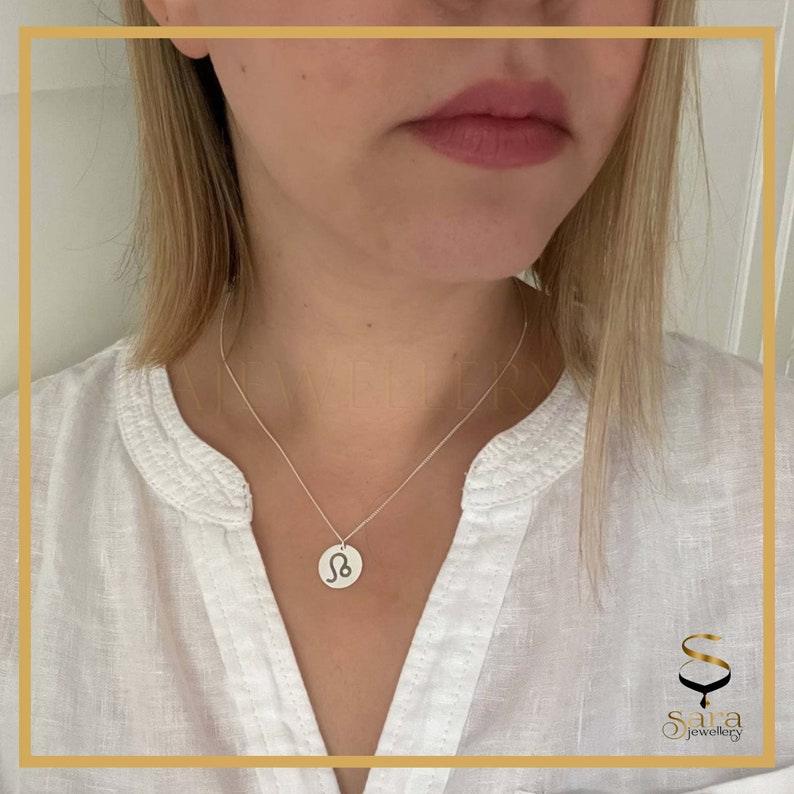 Zodiac Coin Necklace| Sterling silver minimal zodiac necklaces| Minimal pendant| Zodiac pendant - Sara jewellery shop