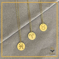 Zodiac Coin Necklace| Sterling silver minimal zodiac necklaces| Minimal pendant| Zodiac pendant sjewellery|sara jewellery shop toronto