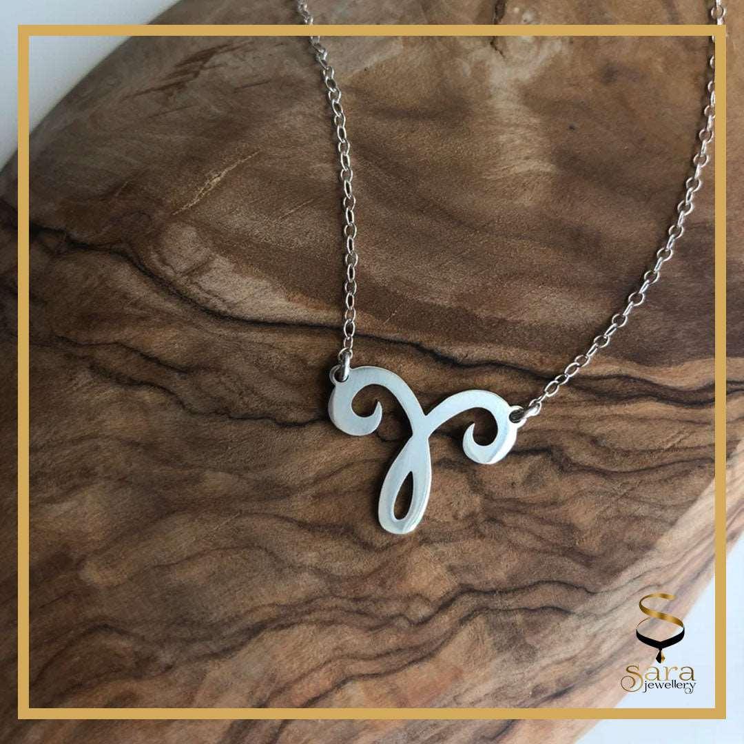 Zodiac sign pendants with sterling silver Oval Cable chain - Sara jewellery shop