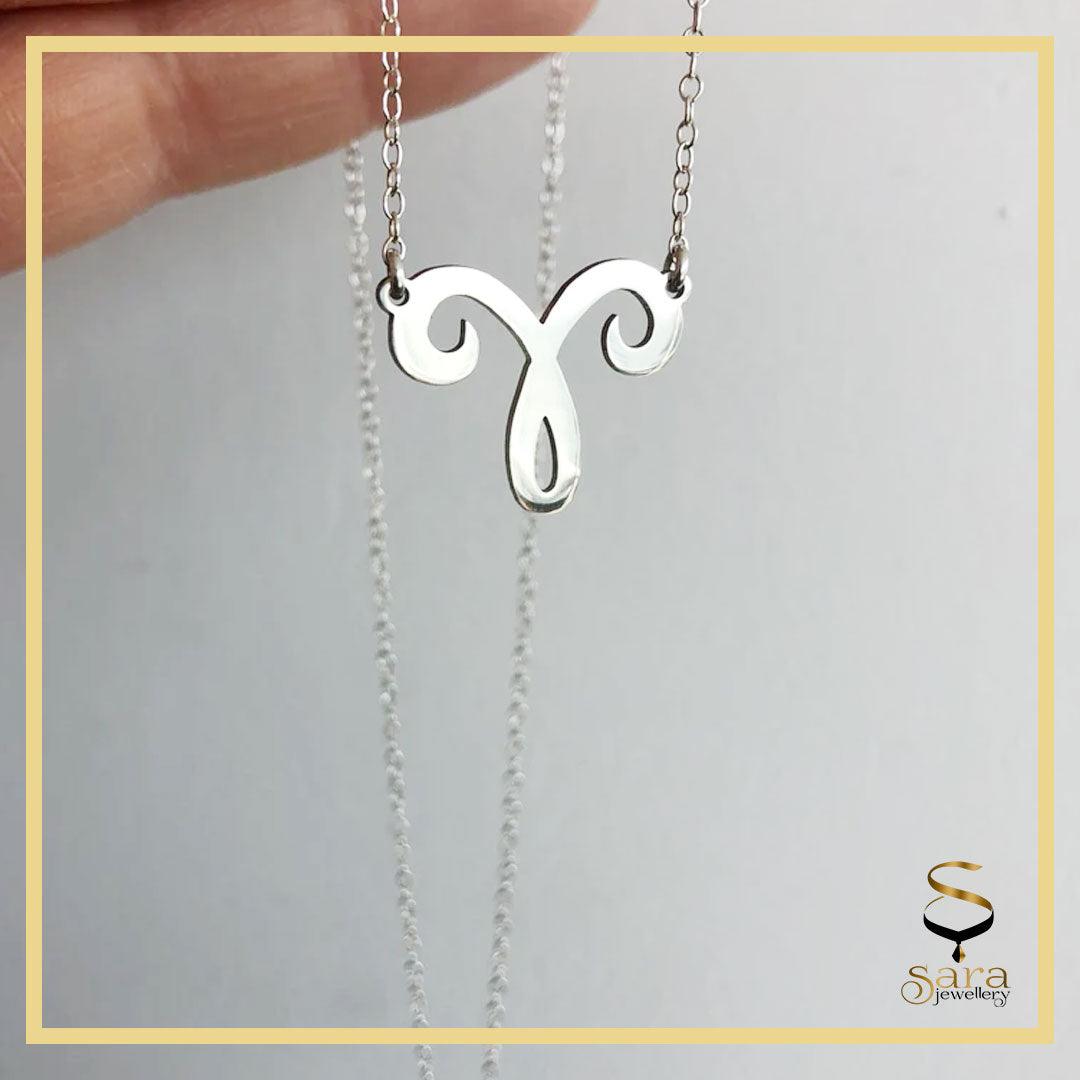Zodiac sign pendants with sterling silver Oval Cable chain - Sara jewellery shop