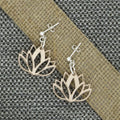 Silver Lotus Earrings|Drop Earrings|flower earrings |drop earrings|dangle earrings - sjewellery|sara jewellery shop toronto