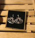Silver Lotus Earrings|Drop Earrings|flower earrings |drop earrings|dangle earrings - sjewellery|sara jewellery shop toronto