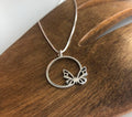 Silver necklace,Circle butterfly pendant with chain in sterling silver - sjewellery|sara jewellery shop toronto