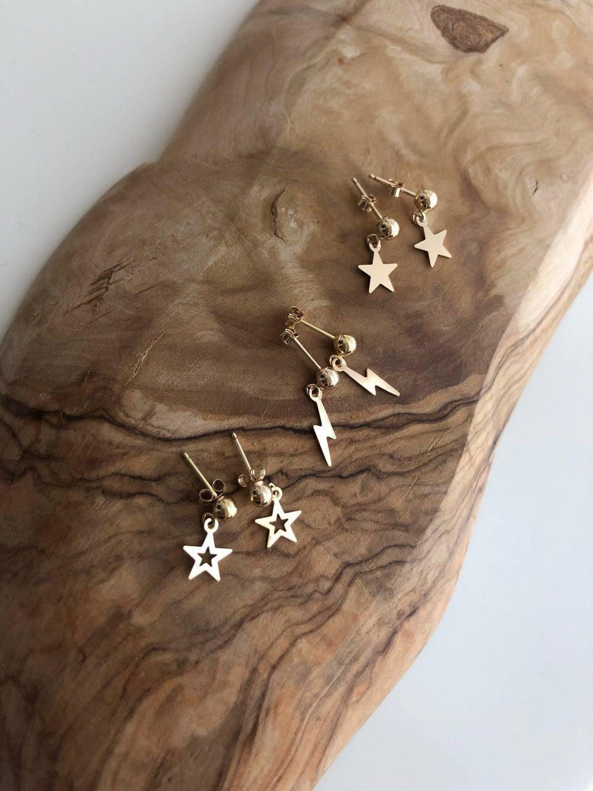 14k Gold Filled Tarnish Resistant, Gold Ball Studs With Mini Lightening, Everyday Minimalist Classic Ball Stud Earrings - sjewellery|sara jewellery shop toronto