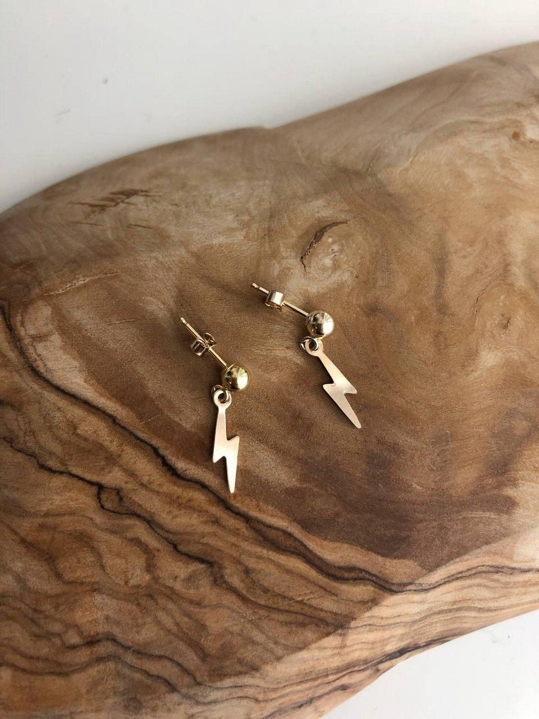 14k Gold Filled Tarnish Resistant, Gold Ball Studs With Mini Lightening, Everyday Minimalist Classic Ball Stud Earrings - sjewellery|sara jewellery shop toronto