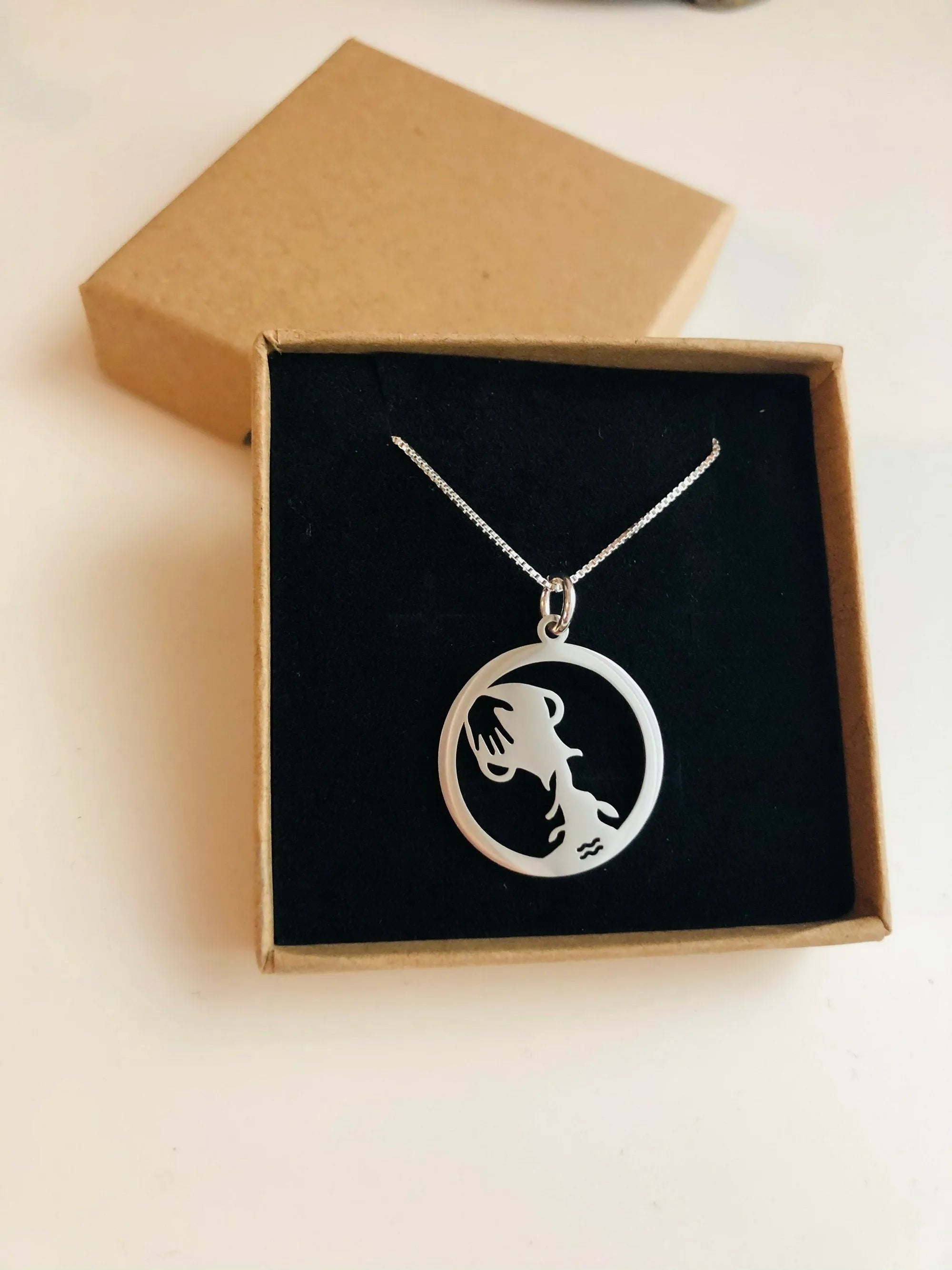 Zodiac necklace |sterling silver box chains|gift|birthday gifts - Sara jewellery shop