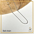 Sterling Silver Italian Ball Chain Necklace 2mm Thickness ,Ball chain necklace 16-18 inch, - sjewellery|sara jewellery shop toronto